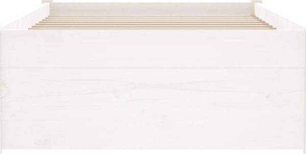 vidaXL Κορμός κρεβατιού, λευκό μασίφ ξύλο, 75x190 cm, μονός