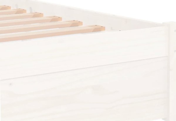 vidaXL Κορμός κρεβατιού, λευκό μασίφ ξύλο, 75x190 cm, μονός