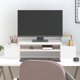 vidaXL Podstawka na monitor, biala, 70x27.5x15 cm, lite drewno sosnowe