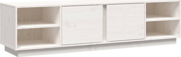 vidaXL Szafka pod telewizor λευκή 156x40x40 εκ από συμπαγές πεύκο