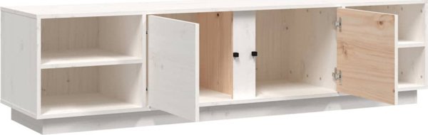 vidaXL Szafka pod telewizor λευκή 156x40x40 εκ από συμπαγές πεύκο