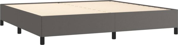 vidaXL Ράμα κρεβατιού, γκρι, 200x200 cm, επενδυμένο με δερματίνη