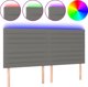 vidaXL Κεφαλάρι για κρεβάτι με LED σκούρο γκρι 200x5x118/128 εκ. ύφασμα
