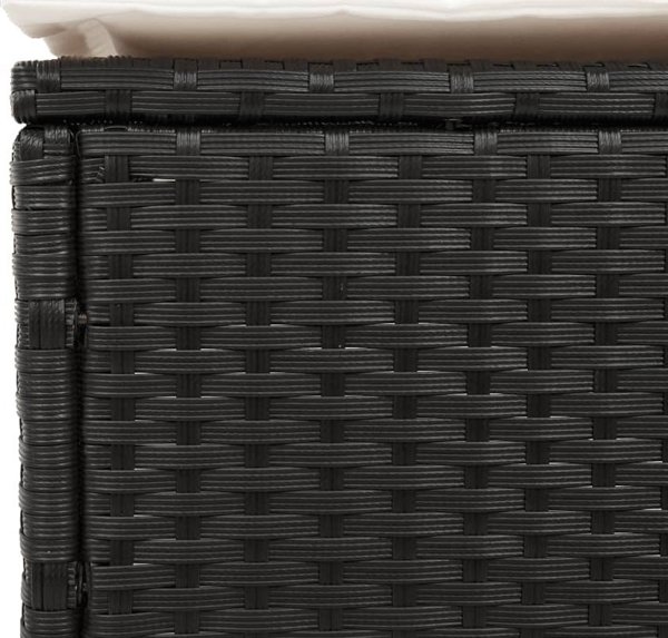 vidaXL Ξαπλώστρες με μαξιλάρια, 2 τεμ., μαύρες, πολυρατάν
