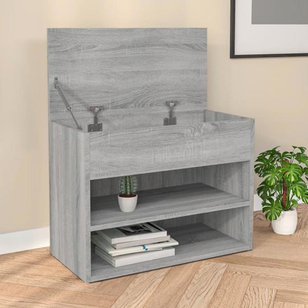 vidaXL Lawka z miejscem na buty, szary dab sonoma, 60x30x45 cm