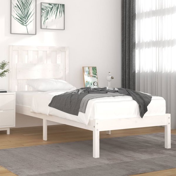 vidaXL Κρεβατοκάμαρα, λευκό, από μασίφ πεύκο, 90x200 εκ.