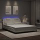 vidaXL Rama κρεβατιού με LED, λευκή, 160x200 εκ., συνθετικό δέρμα