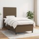 vidaXL Κρεβάτι continental με στρώμα, καφέ, 90x200 cm, υφασμάτινη επένδυση