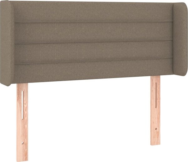 vidaXL Zaglowek do lozka z LED, taupe, 103x16x78/88 cm, tkanina