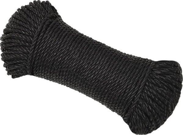 vidaXL vidaXL Linka robocza, czarna, 3 mm, 500 m, polipropylen