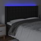 vidaXL Προσκέφαλο κρεβατιού με LED μαύρο 203x16x118/128 εκ. από συνθετικό δέρμα