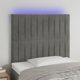 vidaXL Κεφαλάρι κρεβατιού με LED, ανοιχτό γκρι, 90x5x118/128 cm, βελούδο