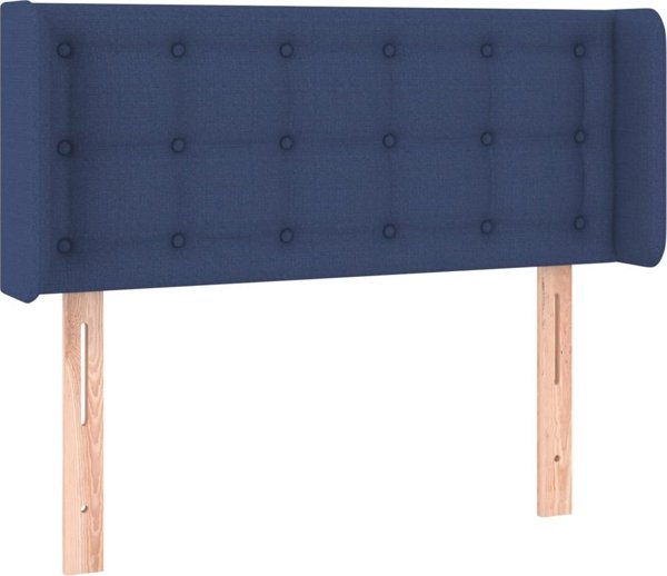 vidaXL Κεφαλάρι Κρεβατιού με LED, μπλε, 83x16x78/88 εκ, ύφασμα