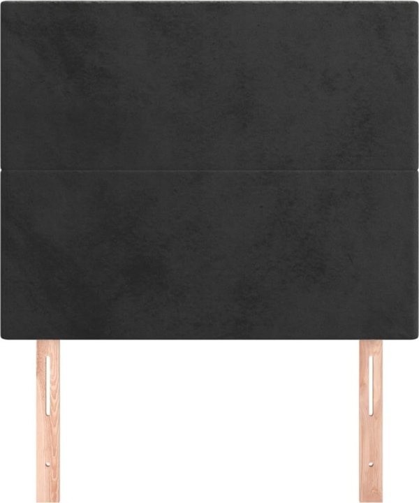 vidaXL 2 Τεμάχια Κεφαλάρια Κρεβατιού, Μαύρο, 100x5x78/88 cm, Βελούδο