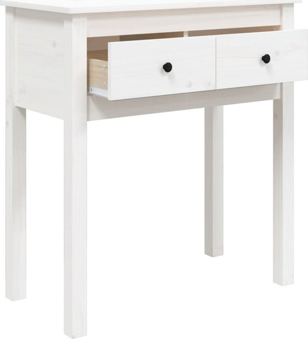 vidaXL Κονσόλα λευκή, 70x35x75 εκ., μασίφ ξύλο πεύκου