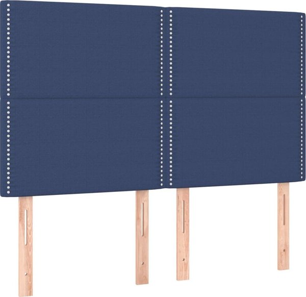 vidaXL μπλε κρεβάτι continental με στρώμα 140x200 cm, ύφασμα