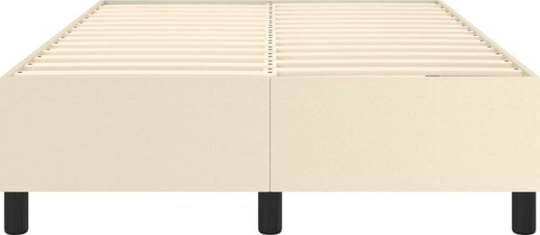 vidaXL Κρεβάτι κοντινεντάλ, κρεμ, 120x200 εκ., με επένδυση από συνθετικό δέρμα