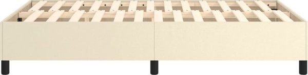vidaXL Κρεβάτι κοντινεντάλ, κρεμ, 120x200 εκ., με επένδυση από συνθετικό δέρμα