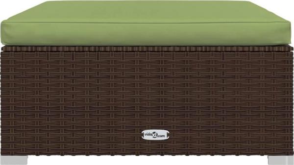 vidaXL Σετ 7 τμχ καθιστικό κήπου με μαξιλάρια, rattan PE, καφέ