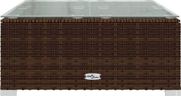 vidaXL Σετ 7 τμχ καθιστικό κήπου με μαξιλάρια, rattan PE, καφέ