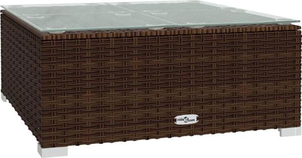 vidaXL Σετ 7 τμχ καθιστικό κήπου με μαξιλάρια, rattan PE, καφέ