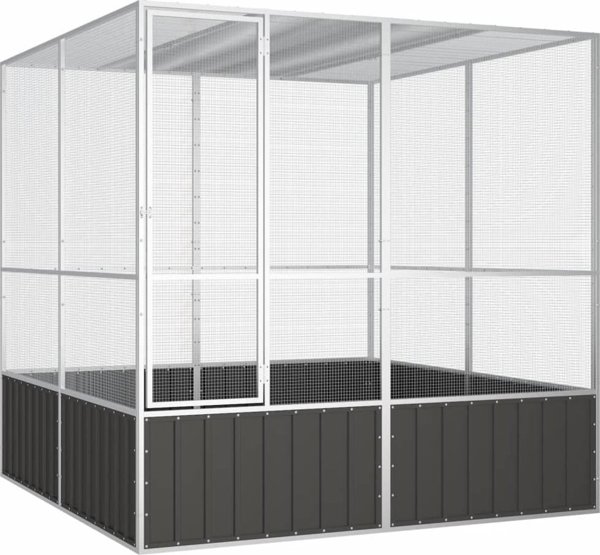vidaXL Woliera, antracytowa, 213,5x217,5x211,5 cm, galwanizowana stal