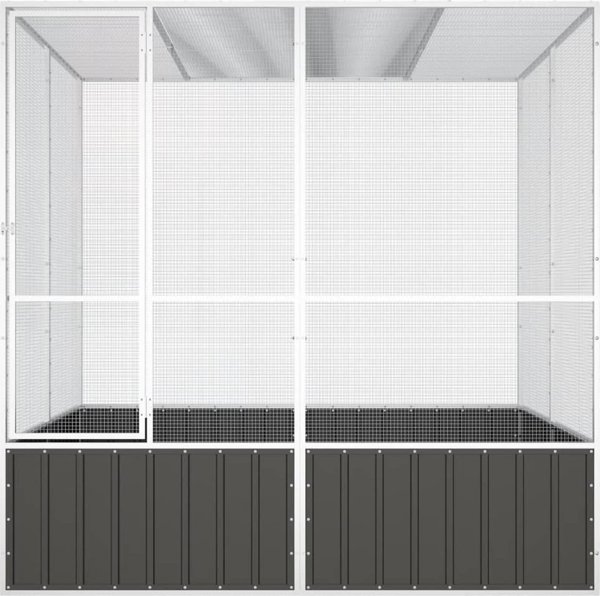 vidaXL Woliera, antracytowa, 213,5x217,5x211,5 cm, galwanizowana stal