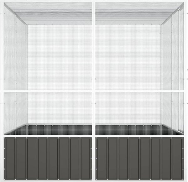 vidaXL Woliera, antracytowa, 213,5x217,5x211,5 cm, galwanizowana stal