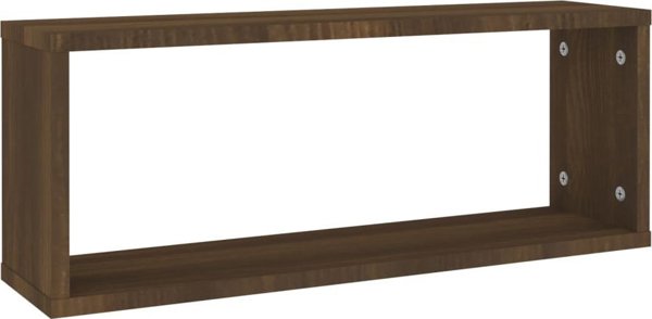 vidaXL Επιτοιχια ραφια, 4 τεμ., καφε δρυς, 60x15x23 cm
