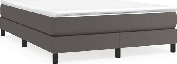 vidaXL Κρεβάτι Continental, γκρι, 140x200 εκ., επενδυμένο με συνθετικό δέρμα