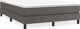 vidaXL Κρεβάτι Continental, γκρι, 140x200 εκ., επενδυμένο με συνθετικό δέρμα