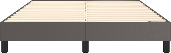 vidaXL Κρεβάτι Continental, γκρι, 140x200 εκ., επενδυμένο με συνθετικό δέρμα