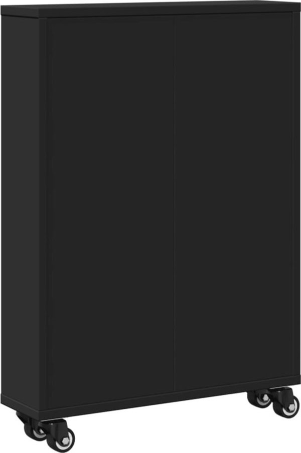 vidaXL Στενό βοηθητικό καρότσι, μαύρο, 48x13x68 cm