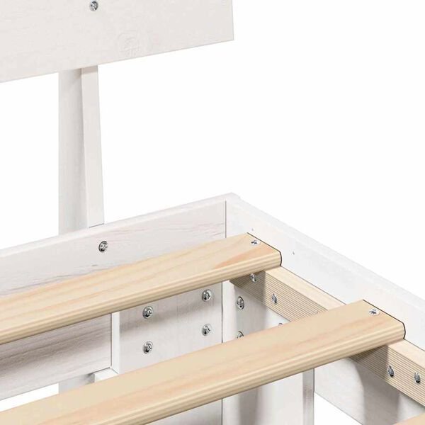 vidaXL Πλαίσιο κρεβατιού με κεφαλάρι Λευκό 150 x 200 cm Ελαφρύ ξύλο πεύκου