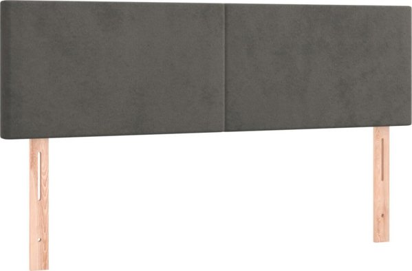 vidaXL Zaglowek do lietka me LED, cimenszary, 144x5x78/88 cm, aksamit