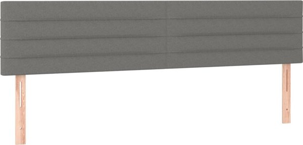 vidaXL Προσκέφαλος κρεβατιού με LED, σκούρο γκρι, 200x5x78/88 cm, ύφασμα
