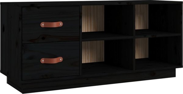 vidaXL vidaXL Szafka na buty, czarna, 100x34x45 cm, lite drewno sosnowe