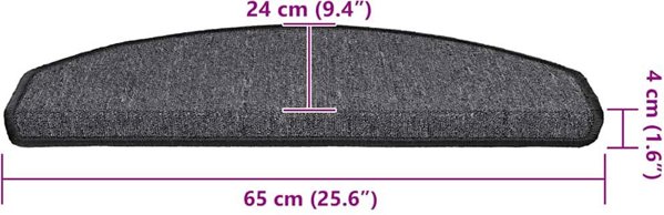 vidaXL Maty na schody 20 szt. Antracyt 65x24x4 cm