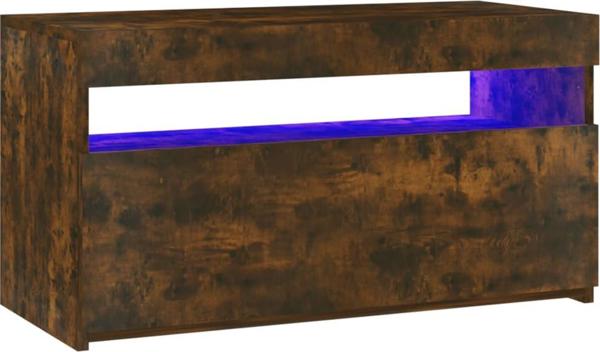 vidaXL ντουλάπι για TV με LED φωτισμό, καπνιστό δρυς, 75x35x40 cm