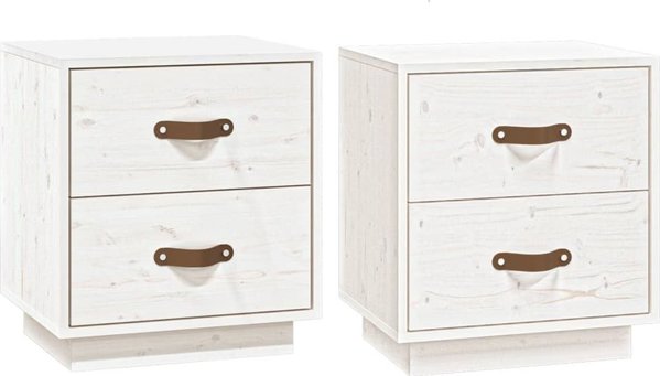 vidaXL Szafki nocne, 2 szt., biale, 40x34x45 cm, lite drewno sosnowe