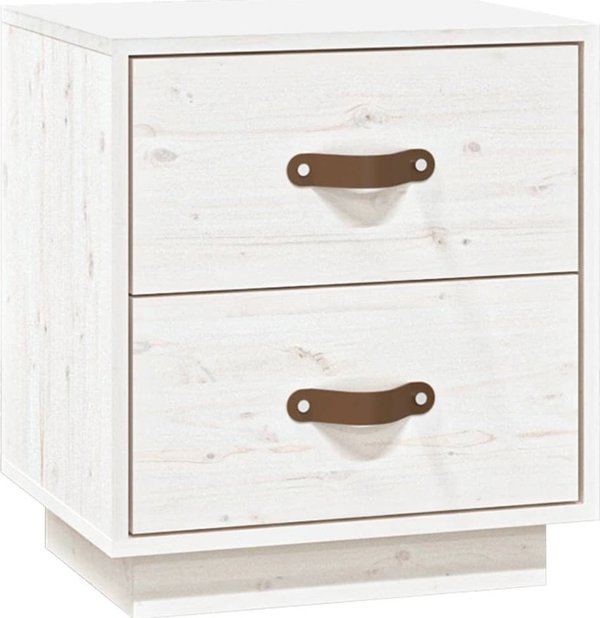 vidaXL Szafki nocne, 2 szt., biale, 40x34x45 cm, lite drewno sosnowe