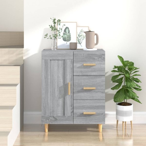 vidaXL Κονσόλα, γκρι δρυς σονόμα, 69,5x34x90 cm, υλικό ξυλοποιίας