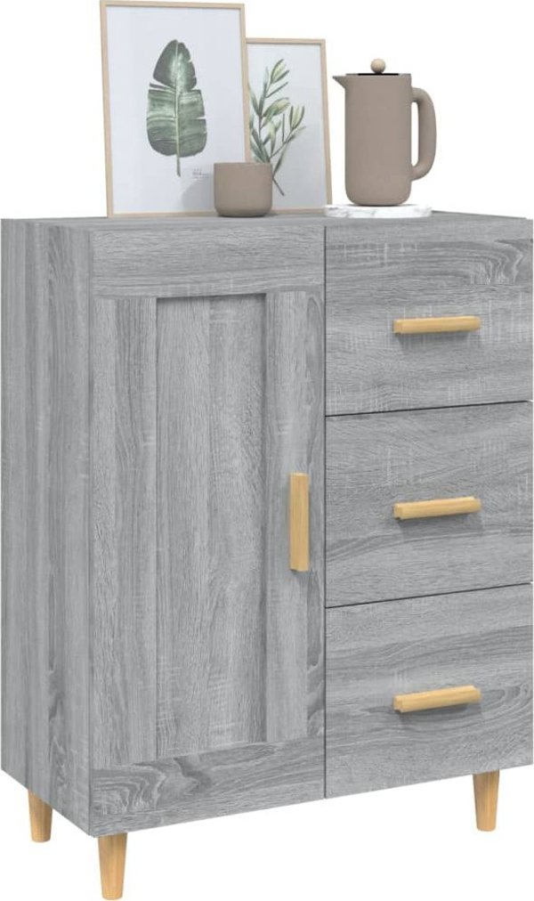 vidaXL Κονσόλα, γκρι δρυς σονόμα, 69,5x34x90 cm, υλικό ξυλοποιίας