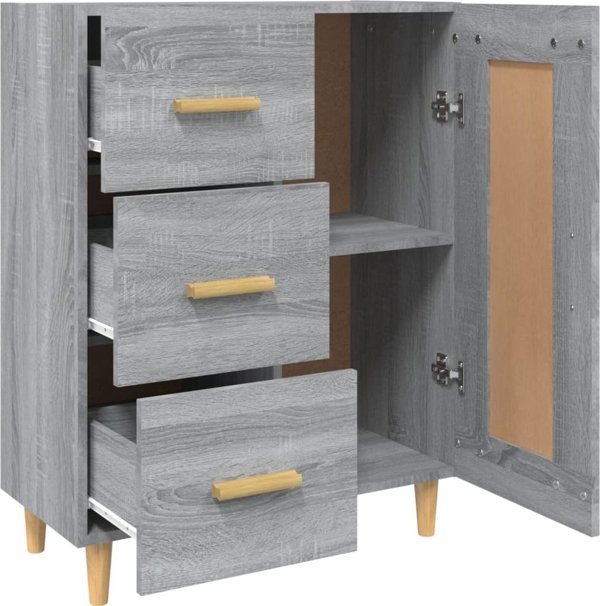 vidaXL Κονσόλα, γκρι δρυς σονόμα, 69,5x34x90 cm, υλικό ξυλοποιίας