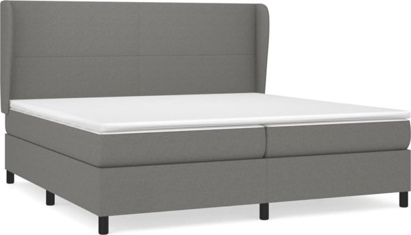 vidaXL Κρεβάτι Continental με στρώμα, σκουρόχρωμο γκρι ύφασμα 200x200 cm