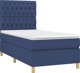 vidaXL Κρεβάτι continental με στρώμα, μπλε, 90 x 190 cm, ύφασμα