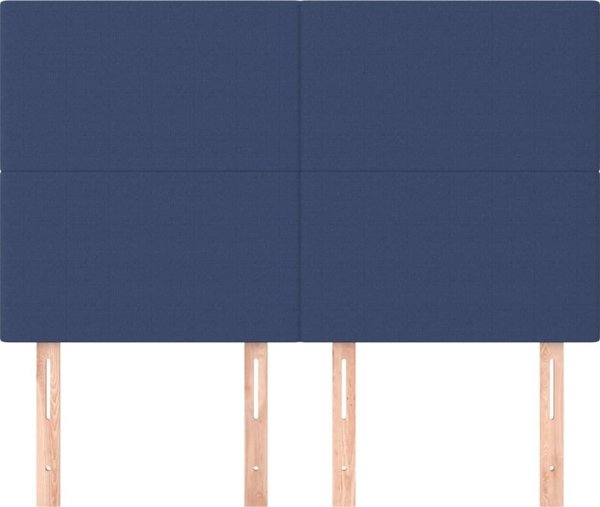 vidaXL Κεφαλάρια κρεβατιού, 4 τεμάχια, μπλε, 72x5x78/88 cm, ύφασμα