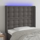 vidaXL Κεφαλάρι κρεβατιού με LED, γκρι, 93x16x118/128cm, τεχνητό δέρμα