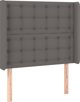 vidaXL Κεφαλάρι κρεβατιού με LED, γκρι, 93x16x118/128cm, τεχνητό δέρμα