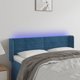vidaXL Κεφαλάρι κρεβατιού με LED, σκούρο μπλε, 147x16x78/88 cm, βελούδο